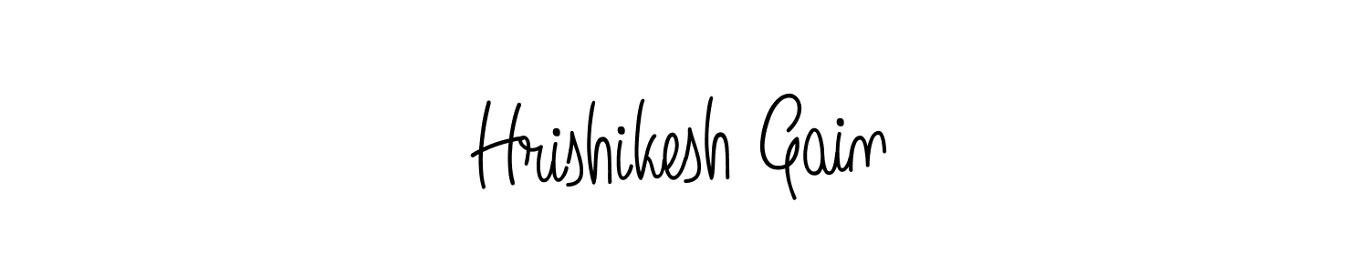 The best way (Angelique-Rose-font-FFP) to make a short signature is to pick only two or three words in your name. The name Hrishikesh Gain include a total of six letters. For converting this name. Hrishikesh Gain signature style 5 images and pictures png