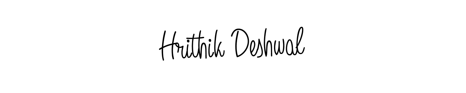 The best way (Angelique-Rose-font-FFP) to make a short signature is to pick only two or three words in your name. The name Hrithik Deshwal include a total of six letters. For converting this name. Hrithik Deshwal signature style 5 images and pictures png