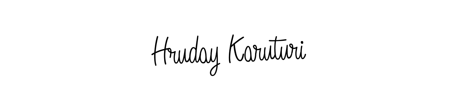 Make a short Hruday Karuturi signature style. Manage your documents anywhere anytime using Angelique-Rose-font-FFP. Create and add eSignatures, submit forms, share and send files easily. Hruday Karuturi signature style 5 images and pictures png