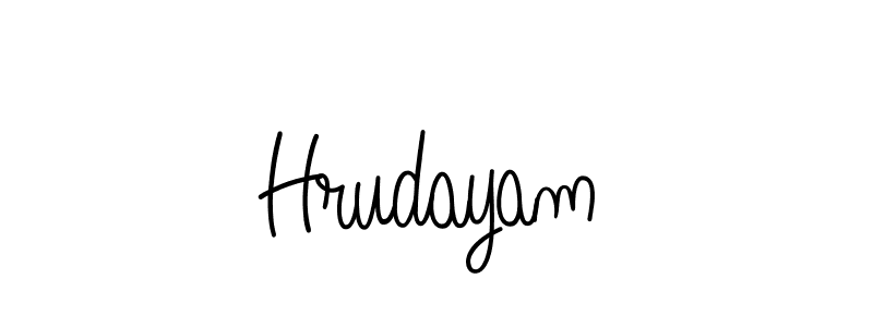 How to make Hrudayam signature? Angelique-Rose-font-FFP is a professional autograph style. Create handwritten signature for Hrudayam name. Hrudayam signature style 5 images and pictures png