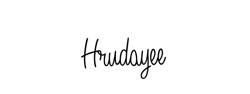 Design your own signature with our free online signature maker. With this signature software, you can create a handwritten (Angelique-Rose-font-FFP) signature for name Hrudayee. Hrudayee signature style 5 images and pictures png