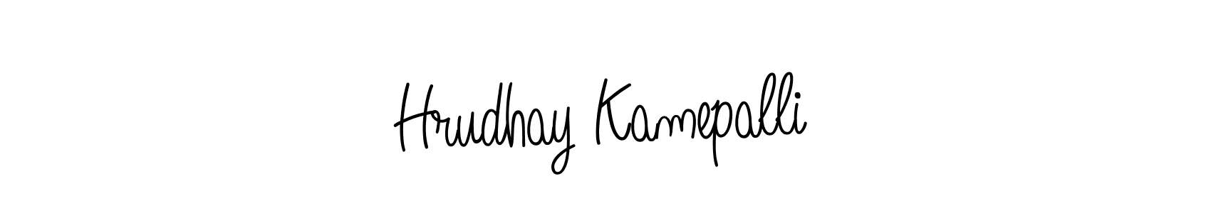 Design your own signature with our free online signature maker. With this signature software, you can create a handwritten (Angelique-Rose-font-FFP) signature for name Hrudhay Kamepalli. Hrudhay Kamepalli signature style 5 images and pictures png