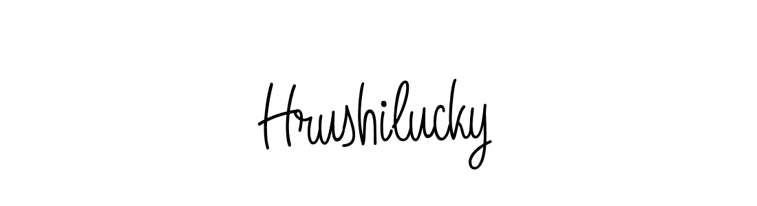 How to Draw Hrushilucky signature style? Angelique-Rose-font-FFP is a latest design signature styles for name Hrushilucky. Hrushilucky signature style 5 images and pictures png