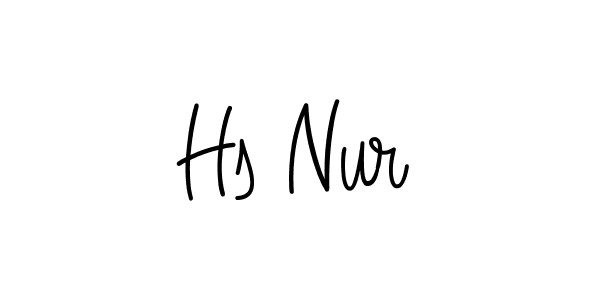 How to make Hs Nur name signature. Use Angelique-Rose-font-FFP style for creating short signs online. This is the latest handwritten sign. Hs Nur signature style 5 images and pictures png