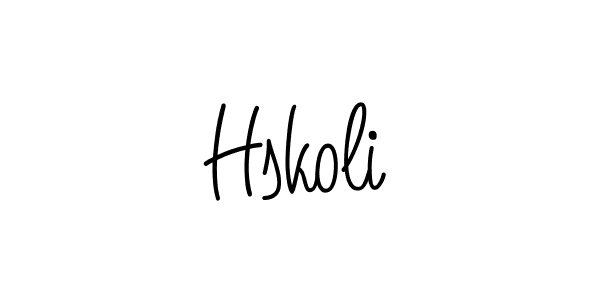 You should practise on your own different ways (Angelique-Rose-font-FFP) to write your name (Hskoli) in signature. don't let someone else do it for you. Hskoli signature style 5 images and pictures png