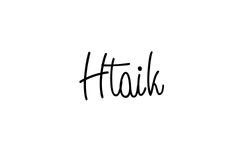 Design your own signature with our free online signature maker. With this signature software, you can create a handwritten (Angelique-Rose-font-FFP) signature for name Htaik. Htaik signature style 5 images and pictures png