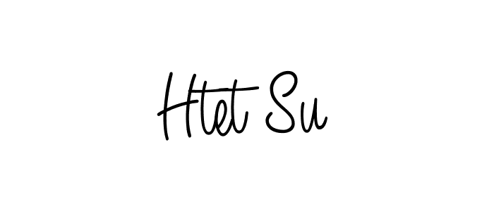 Use a signature maker to create a handwritten signature online. With this signature software, you can design (Angelique-Rose-font-FFP) your own signature for name Htet Su. Htet Su signature style 5 images and pictures png