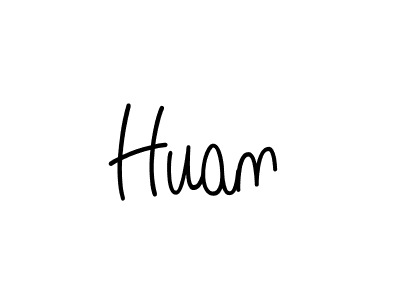Make a beautiful signature design for name Huan. With this signature (Angelique-Rose-font-FFP) style, you can create a handwritten signature for free. Huan signature style 5 images and pictures png