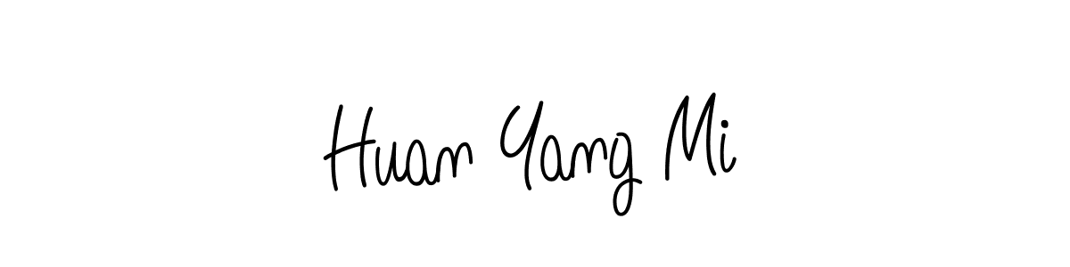 The best way (Angelique-Rose-font-FFP) to make a short signature is to pick only two or three words in your name. The name Huan Yang Mi include a total of six letters. For converting this name. Huan Yang Mi signature style 5 images and pictures png