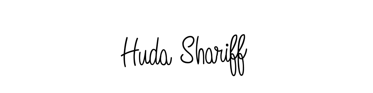 Make a beautiful signature design for name Huda Shariff. With this signature (Angelique-Rose-font-FFP) style, you can create a handwritten signature for free. Huda Shariff signature style 5 images and pictures png