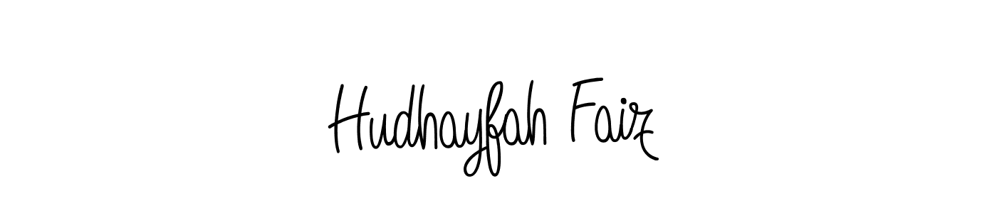 if you are searching for the best signature style for your name Hudhayfah Faiz. so please give up your signature search. here we have designed multiple signature styles  using Angelique-Rose-font-FFP. Hudhayfah Faiz signature style 5 images and pictures png