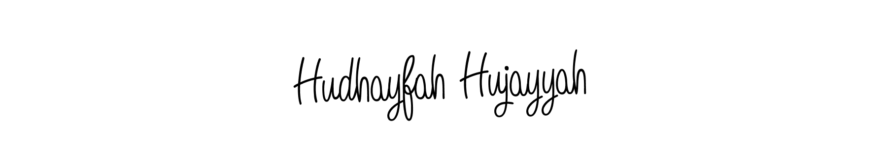 Create a beautiful signature design for name Hudhayfah Hujayyah. With this signature (Angelique-Rose-font-FFP) fonts, you can make a handwritten signature for free. Hudhayfah Hujayyah signature style 5 images and pictures png