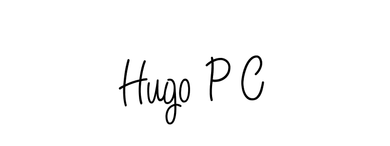 Hugo P C stylish signature style. Best Handwritten Sign (Angelique-Rose-font-FFP) for my name. Handwritten Signature Collection Ideas for my name Hugo P C. Hugo P C signature style 5 images and pictures png