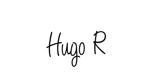 Use a signature maker to create a handwritten signature online. With this signature software, you can design (Angelique-Rose-font-FFP) your own signature for name Hugo R. Hugo R signature style 5 images and pictures png