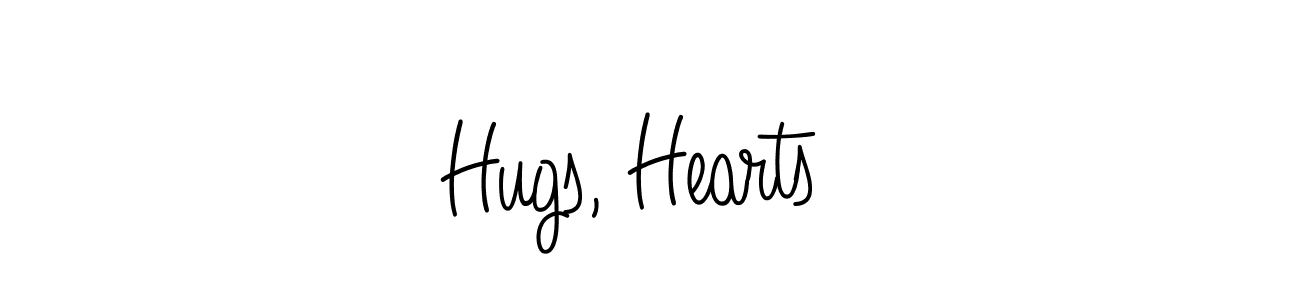 Use a signature maker to create a handwritten signature online. With this signature software, you can design (Angelique-Rose-font-FFP) your own signature for name Hugs, Hearts . Hugs, Hearts  signature style 5 images and pictures png
