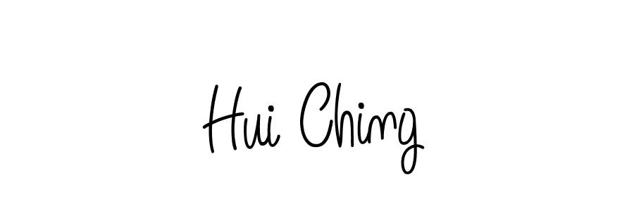 Make a beautiful signature design for name Hui Ching. With this signature (Angelique-Rose-font-FFP) style, you can create a handwritten signature for free. Hui Ching signature style 5 images and pictures png