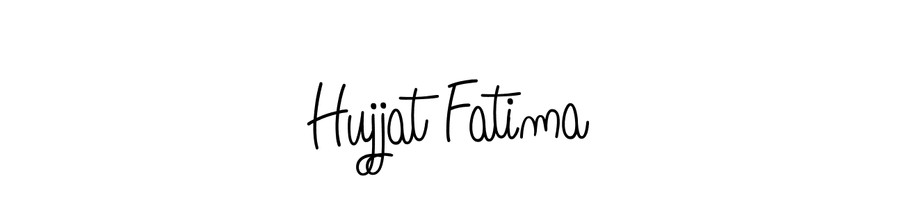 You should practise on your own different ways (Angelique-Rose-font-FFP) to write your name (Hujjat Fatima) in signature. don't let someone else do it for you. Hujjat Fatima signature style 5 images and pictures png