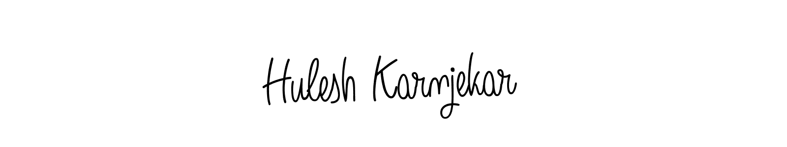 Use a signature maker to create a handwritten signature online. With this signature software, you can design (Angelique-Rose-font-FFP) your own signature for name Hulesh Karnjekar. Hulesh Karnjekar signature style 5 images and pictures png