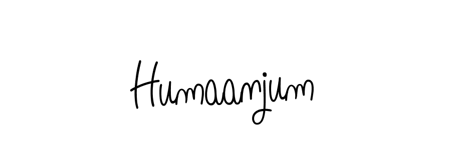 Make a beautiful signature design for name Humaanjum. With this signature (Angelique-Rose-font-FFP) style, you can create a handwritten signature for free. Humaanjum signature style 5 images and pictures png