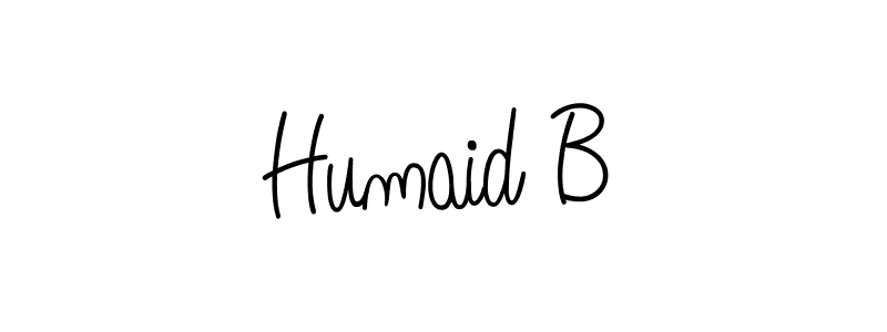 How to make Humaid B name signature. Use Angelique-Rose-font-FFP style for creating short signs online. This is the latest handwritten sign. Humaid B signature style 5 images and pictures png