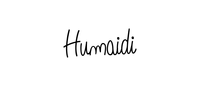 Use a signature maker to create a handwritten signature online. With this signature software, you can design (Angelique-Rose-font-FFP) your own signature for name Humaidi. Humaidi signature style 5 images and pictures png