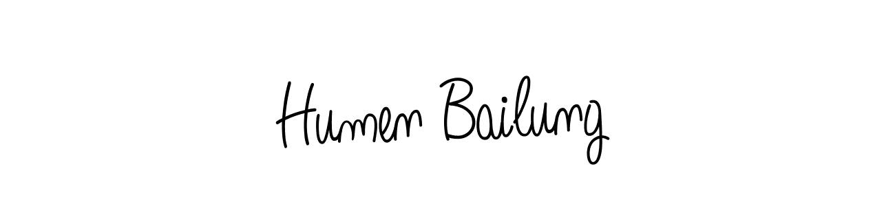 How to make Humen Bailung name signature. Use Angelique-Rose-font-FFP style for creating short signs online. This is the latest handwritten sign. Humen Bailung signature style 5 images and pictures png