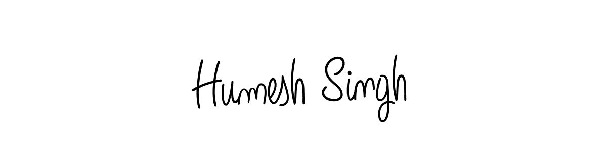 You should practise on your own different ways (Angelique-Rose-font-FFP) to write your name (Humesh Singh) in signature. don't let someone else do it for you. Humesh Singh signature style 5 images and pictures png