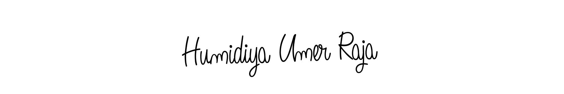 Create a beautiful signature design for name Humidiya Umer Raja. With this signature (Angelique-Rose-font-FFP) fonts, you can make a handwritten signature for free. Humidiya Umer Raja signature style 5 images and pictures png