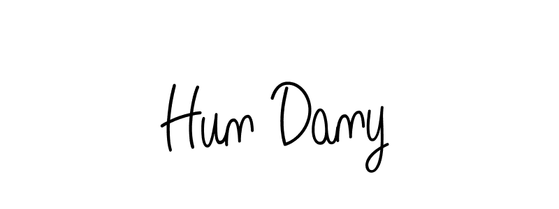 Hun Dany stylish signature style. Best Handwritten Sign (Angelique-Rose-font-FFP) for my name. Handwritten Signature Collection Ideas for my name Hun Dany. Hun Dany signature style 5 images and pictures png