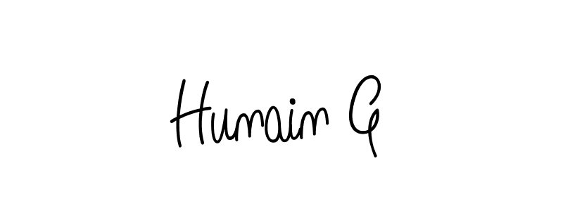 Hunain G stylish signature style. Best Handwritten Sign (Angelique-Rose-font-FFP) for my name. Handwritten Signature Collection Ideas for my name Hunain G. Hunain G signature style 5 images and pictures png