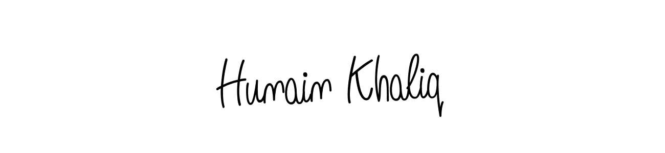 Hunain Khaliq stylish signature style. Best Handwritten Sign (Angelique-Rose-font-FFP) for my name. Handwritten Signature Collection Ideas for my name Hunain Khaliq. Hunain Khaliq signature style 5 images and pictures png