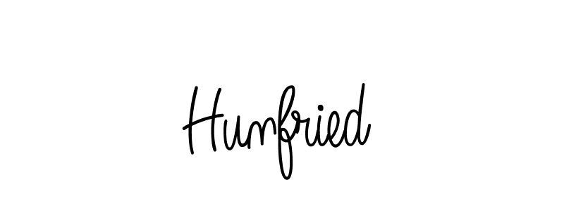 Create a beautiful signature design for name Hunfried. With this signature (Angelique-Rose-font-FFP) fonts, you can make a handwritten signature for free. Hunfried signature style 5 images and pictures png