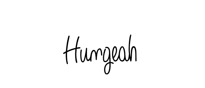 Use a signature maker to create a handwritten signature online. With this signature software, you can design (Angelique-Rose-font-FFP) your own signature for name Hungeah. Hungeah signature style 5 images and pictures png