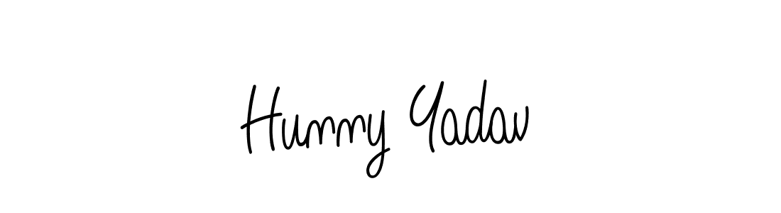 Design your own signature with our free online signature maker. With this signature software, you can create a handwritten (Angelique-Rose-font-FFP) signature for name Hunny Yadav. Hunny Yadav signature style 5 images and pictures png