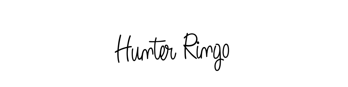 Hunter Ringo stylish signature style. Best Handwritten Sign (Angelique-Rose-font-FFP) for my name. Handwritten Signature Collection Ideas for my name Hunter Ringo. Hunter Ringo signature style 5 images and pictures png