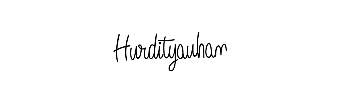 How to make Hurdityauhan name signature. Use Angelique-Rose-font-FFP style for creating short signs online. This is the latest handwritten sign. Hurdityauhan signature style 5 images and pictures png