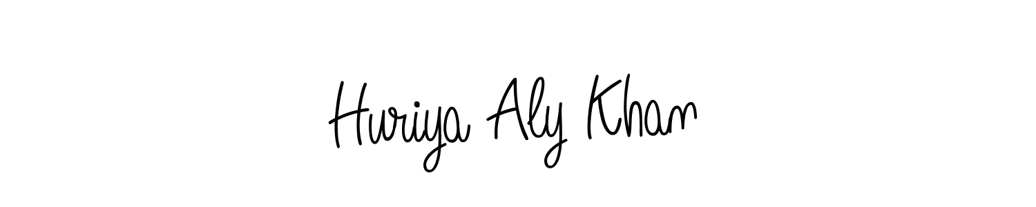 Create a beautiful signature design for name Huriya Aly Khan. With this signature (Angelique-Rose-font-FFP) fonts, you can make a handwritten signature for free. Huriya Aly Khan signature style 5 images and pictures png