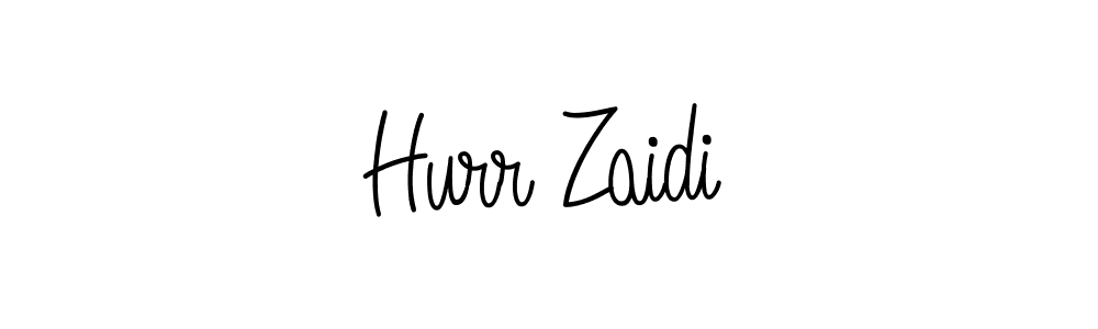 How to make Hurr Zaidi name signature. Use Angelique-Rose-font-FFP style for creating short signs online. This is the latest handwritten sign. Hurr Zaidi signature style 5 images and pictures png