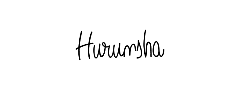 How to make Hurunsha name signature. Use Angelique-Rose-font-FFP style for creating short signs online. This is the latest handwritten sign. Hurunsha signature style 5 images and pictures png
