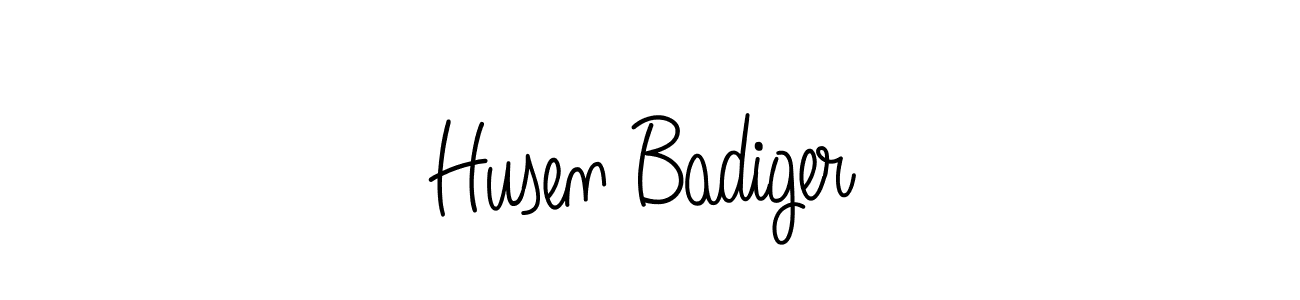 You should practise on your own different ways (Angelique-Rose-font-FFP) to write your name (Husen Badiger) in signature. don't let someone else do it for you. Husen Badiger signature style 5 images and pictures png