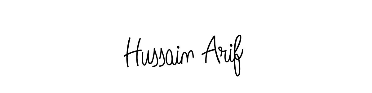 Make a beautiful signature design for name Hussain Arif. With this signature (Angelique-Rose-font-FFP) style, you can create a handwritten signature for free. Hussain Arif signature style 5 images and pictures png