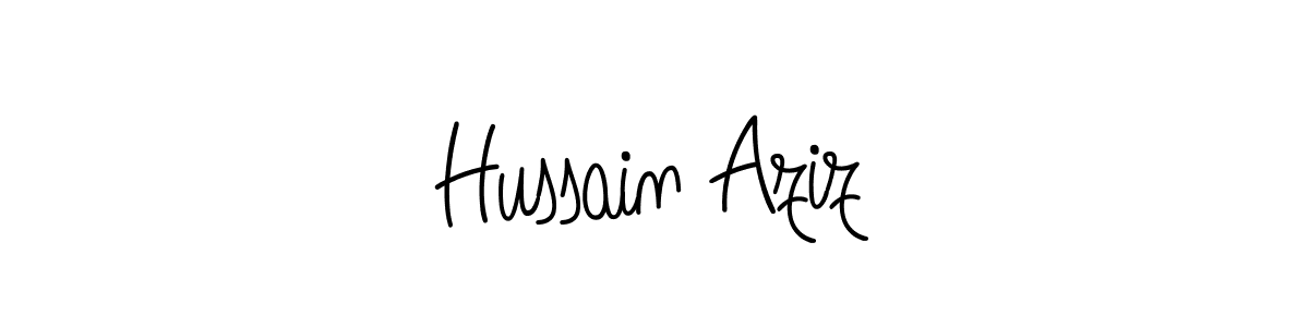 Make a beautiful signature design for name Hussain Aziz. With this signature (Angelique-Rose-font-FFP) style, you can create a handwritten signature for free. Hussain Aziz signature style 5 images and pictures png