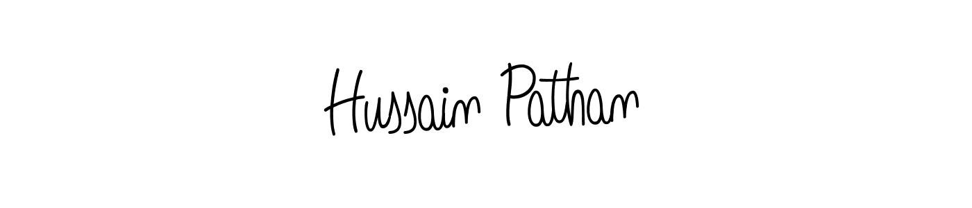 How to make Hussain Pathan name signature. Use Angelique-Rose-font-FFP style for creating short signs online. This is the latest handwritten sign. Hussain Pathan signature style 5 images and pictures png