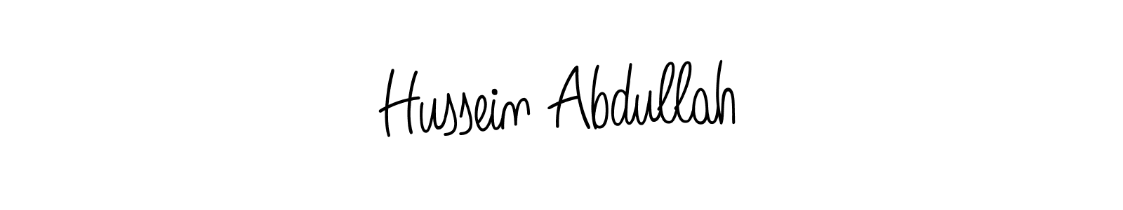 Make a beautiful signature design for name Hussein Abdullah. With this signature (Angelique-Rose-font-FFP) style, you can create a handwritten signature for free. Hussein Abdullah signature style 5 images and pictures png