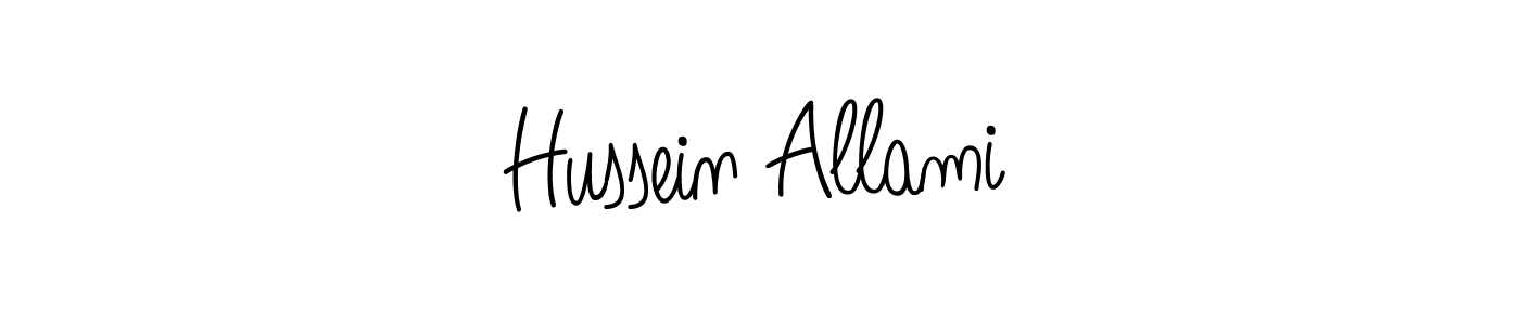 Also You can easily find your signature by using the search form. We will create Hussein Allami name handwritten signature images for you free of cost using Angelique-Rose-font-FFP sign style. Hussein Allami signature style 5 images and pictures png