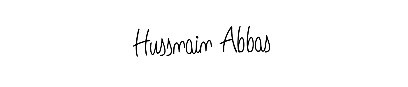 The best way (Angelique-Rose-font-FFP) to make a short signature is to pick only two or three words in your name. The name Hussnain Abbas include a total of six letters. For converting this name. Hussnain Abbas signature style 5 images and pictures png