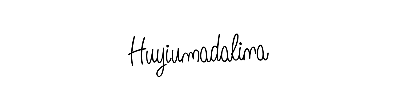 The best way (Angelique-Rose-font-FFP) to make a short signature is to pick only two or three words in your name. The name Huyiumadalina include a total of six letters. For converting this name. Huyiumadalina signature style 5 images and pictures png