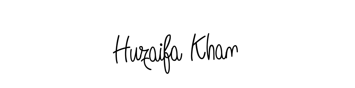 The best way (Angelique-Rose-font-FFP) to make a short signature is to pick only two or three words in your name. The name Huzaifa Khan include a total of six letters. For converting this name. Huzaifa Khan signature style 5 images and pictures png