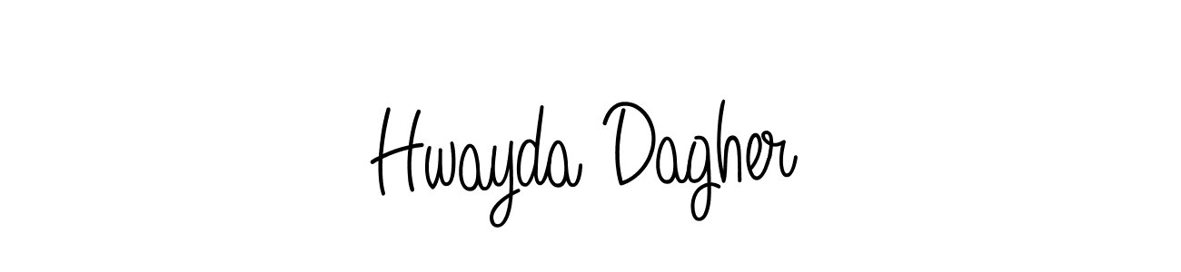 You should practise on your own different ways (Angelique-Rose-font-FFP) to write your name (Hwayda Dagher) in signature. don't let someone else do it for you. Hwayda Dagher signature style 5 images and pictures png