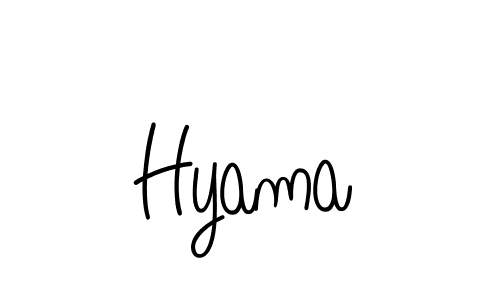 Create a beautiful signature design for name Hyama. With this signature (Angelique-Rose-font-FFP) fonts, you can make a handwritten signature for free. Hyama signature style 5 images and pictures png